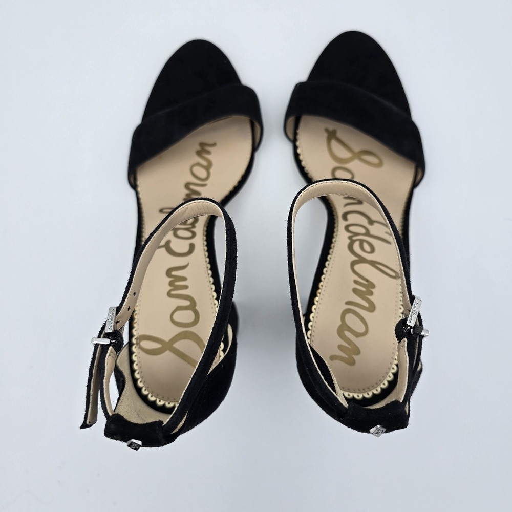 Sam Edelman Yaro Block Heel Ankle Strap Sandals, Black Suede, Women's 11M - Picture 11 of 16